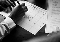 Wedding Planner Checklist Information Preparation Marked on Calendar