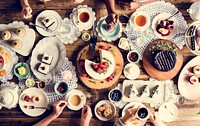 Friends Gathering Together on Tea Party Eating Cakes Enjoyment h
