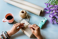 Handmade gift wrapping decoration