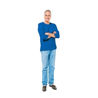 Confident Senior Man Standing with Arms Crossed