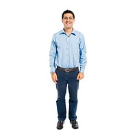 Confident Man Standing and Smiling