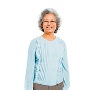 Cheerful Old Casual Asian Woman