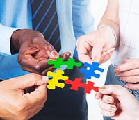 Business Connection Corporate Team Jigsaw Puzzle Concept