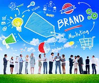 Diverse Business People Meeting Outdoors Marketing Brand Concept