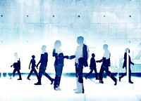 Business People Silhouette Working Agreement Teamwork Organization Concepts