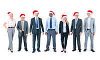 Group of Business People with Santa Cap