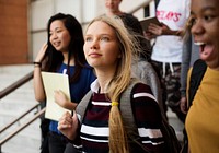 Students walking in school 