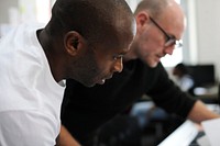 Diverse people working together