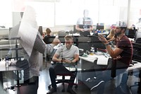Creative people discussion together
