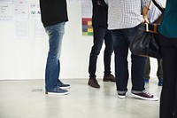 Group of diverse people attending startup business course