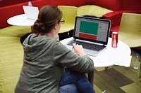 Woman working on laptop