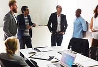 Creative people discussion together