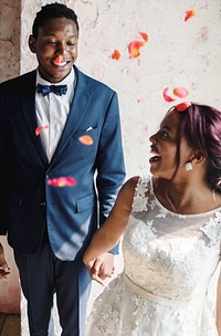 Cheerful African Descent Bride Groom Together