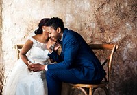 Newlywed African Descent Couple Wedding Celebration