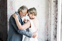 Senior couple dance together anniversary love