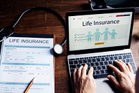 Life insurance plan on laptop screen