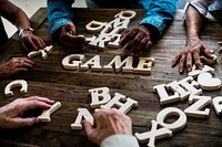 Diverse group spell out game