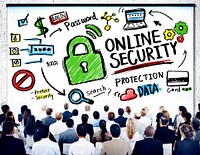 Online Security Protection Internet Safety Business Seminar Concept