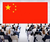 Large Business Presentation with Flag of China