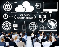 Business People Seminar Global Communications Cloud Computing Concept