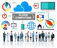 Business People Connection Global Communications Cloud Computing Concept