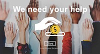 Money Donations Welfare Helping Hands Concept