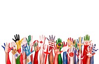 Hands Flag Symbol Diverse Diversity Ethnic Ethnicity Unity Concept