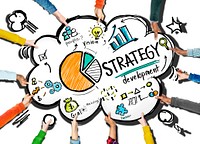 Strategy Development Goal Marketing Vision Planning Hand Concept