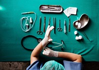 Nurse preparing medical equipment