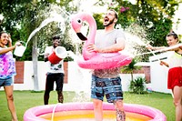 Group of diverse friends enjoying summer time