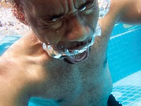 Man screaming under the water