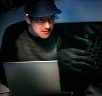 Hacker hacking stealing password on the internet