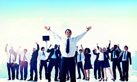 Business People Team Success Celebration Concept