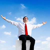 Businessman Success Relaxation Achievement Concept