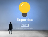 Expertise Light Bulb Icon Interface Concept