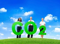 Business People Holding Carbon Dioxide Outdoors