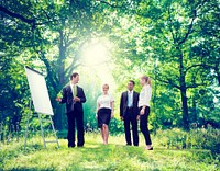 Relaxing Business Working Outdoor Green Nature Concept