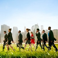 Business People Commuting Walking Outdoors Concept