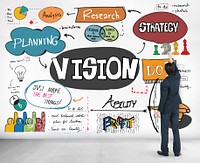 Vision Business Strategy Research Drawing Concept