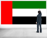 Businessman UAE National Flag Pride Concept