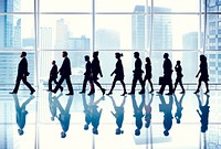 Business People Walking Office City Concept