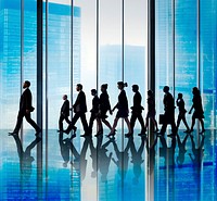 Business People Corporate Travel Walking Office Concept