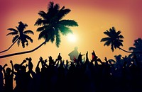 Summer Music Festival Beach Party Performer Excitement Concept