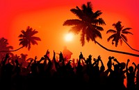 Summer Music Festival Beach Party Performer Excitement Concept