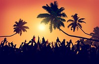 Adolescence Summer Beach Party Outdoors Community Estatic Concept