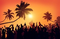 Summer Music Festival Beach Party Performer Excitement Concept