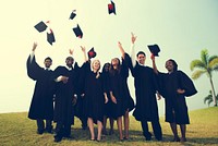 Young Students Graduation Ceremony Concept
