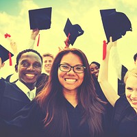 Group of Diverse Students Celebrating Graduation Concept