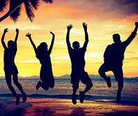 People Celebration Beach Party Summer Vacation Concept