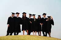 Young Students Graduation Ceremony Concept